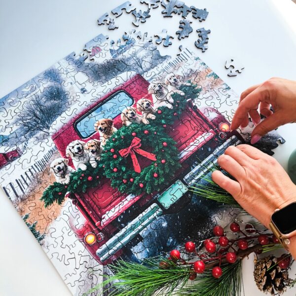 Puzzle drewniane – Christmas – Podróżujące psy – 250el. - obrazek 5
