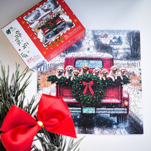 Puzzle drewniane – Christmas – Podróżujące psy – 250el. - obrazek 7