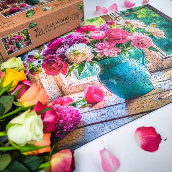Wooden Puzzle - Celebrating - Blossom window 500 pcs. 51×34 cm - Image 14