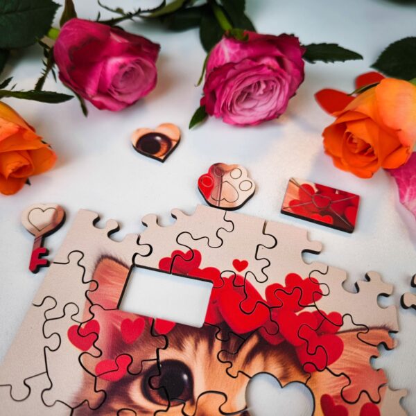 Drewniane Puzzle Milliwood - Celebrating - Kotek pełen miłości 24x20 50 el. - obrazek 7