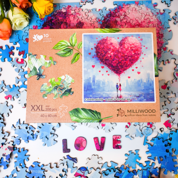 Drewniane Puzzle- Celebrating - Love is in the air 200 el. 40x40 - obrazek 12