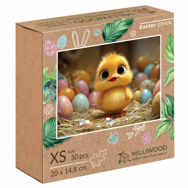 Drewniane Puzzle Milliwood – Celebrating – Wielkanocny Kurczaczek 20×14,8 50 el. - obrazek 4