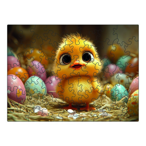 Drewniane Puzzle Milliwood – Celebrating – Wielkanocny Kurczaczek 20×14,8 50 el. - obrazek 4