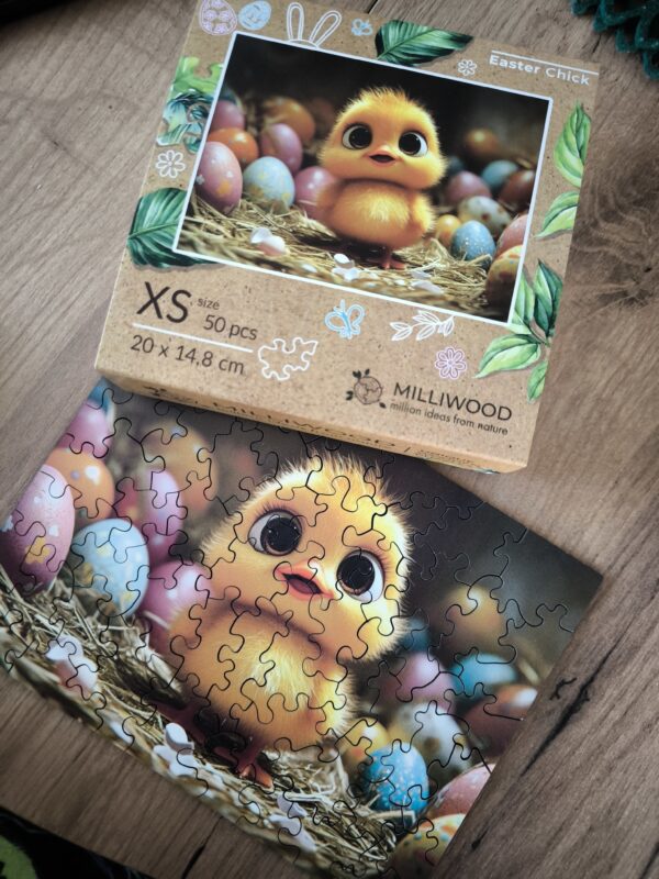 Drewniane Puzzle Milliwood – Celebrating – Wielkanocny Kurczaczek 20×14,8 50 el. - obrazek 7