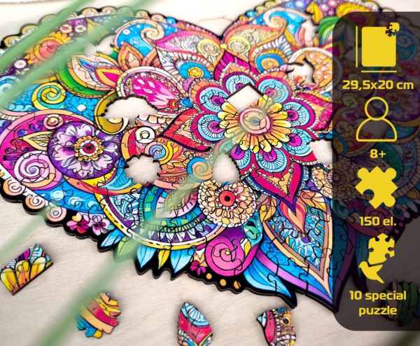 Puzzle drewniane – Peace and harmony – Mandala Miłości – 150 el. - obrazek 7