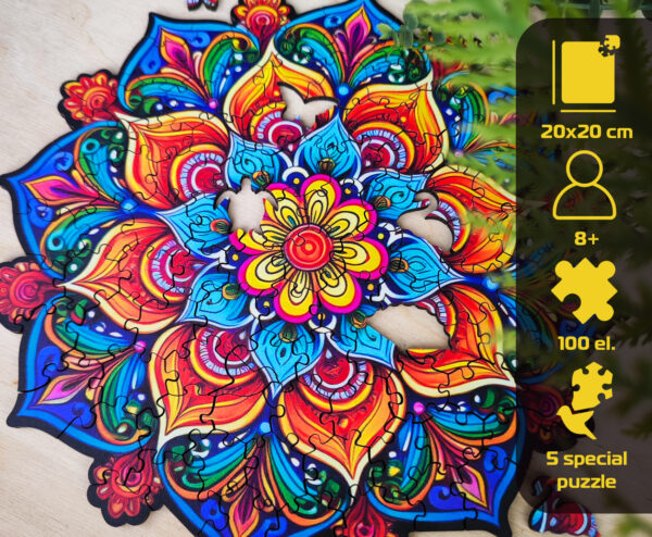 Puzzle drewniane – Peace and harmony – Mandala radości – 100 el. - obrazek 6