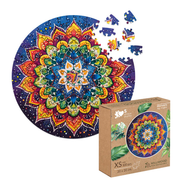 Puzzle drewniane – Peace and harmony – Nocna Mandala – 100 el. - obrazek 3