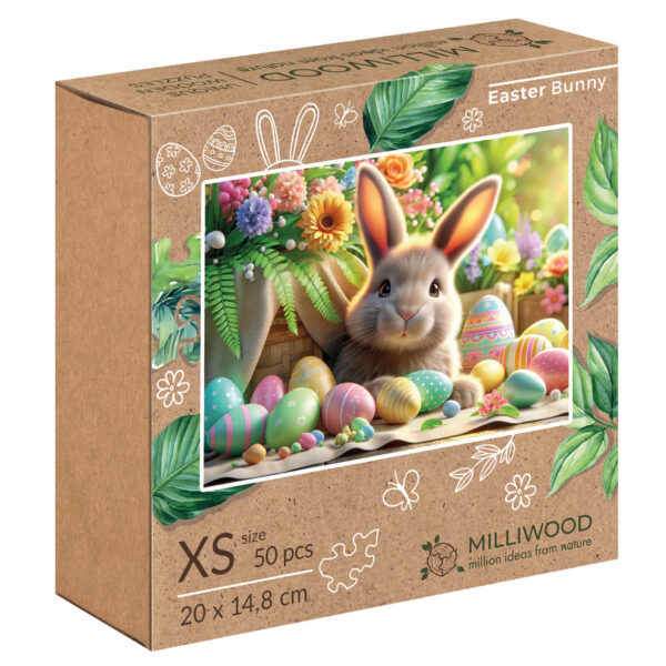 Drewniane Puzzle Milliwood – Celebrating – Wielkanocny Zajączek 20×14,8 50 el. - obrazek 4